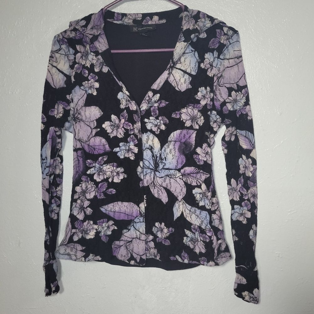 I.n.c International Concepts Floral Print Blouse - Size L